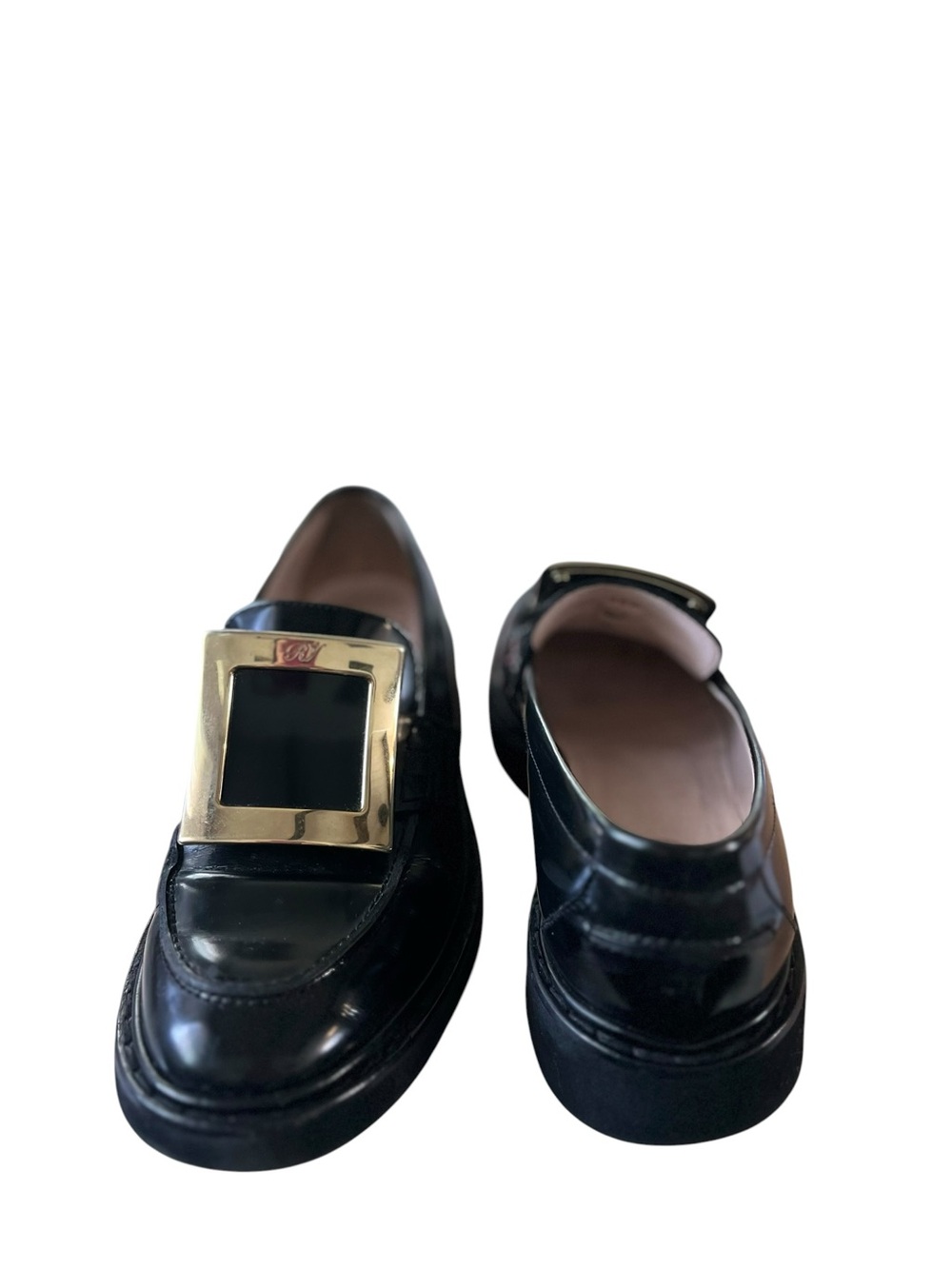 Modern Roger Vivier Patent Leather Buckle Loafers size 36.5
